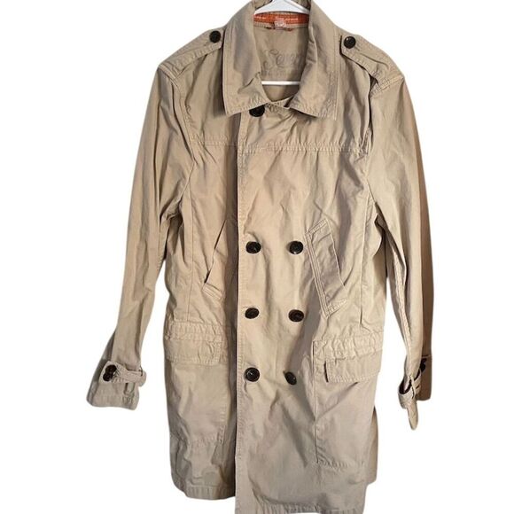 Seven For All Mankind Men's Khaki Double-Breasted Trench Coat Size S - Picture 1 of 8